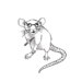 Illustration einer Ratte mit Rotstift und Lesebrille