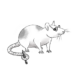 Illustration einer Ratte mit Rotstift und Lesebrille