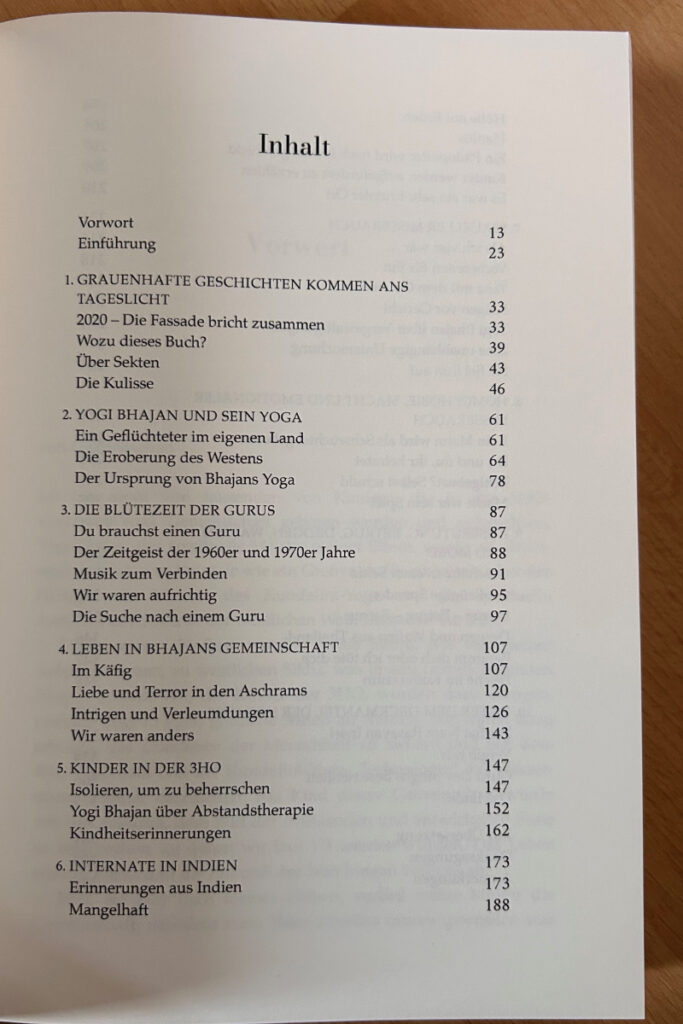 Das Inhaltsverzeichnis eines von mir gesetzten Buches.